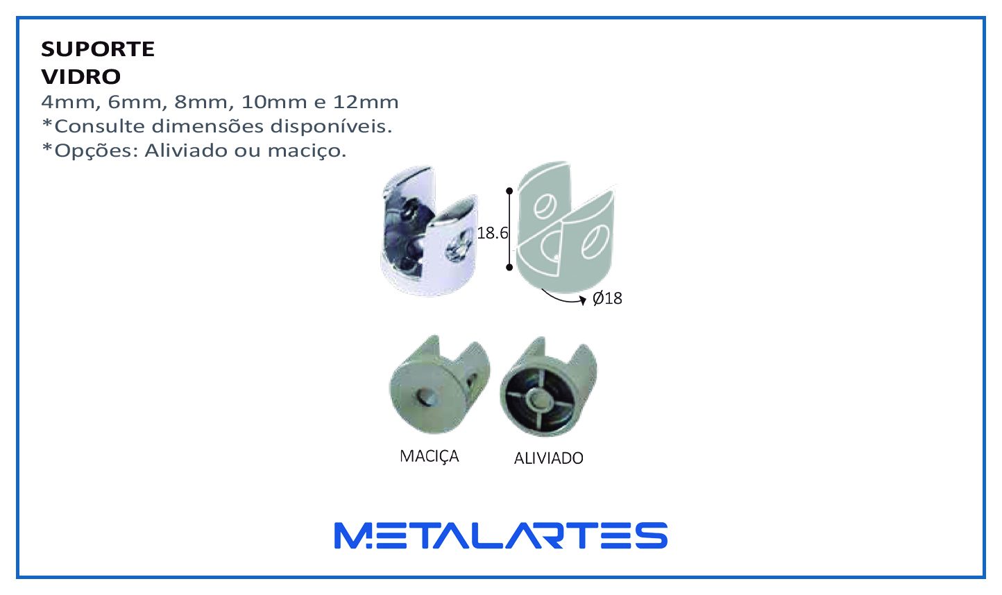 SUPORTE VIDRO